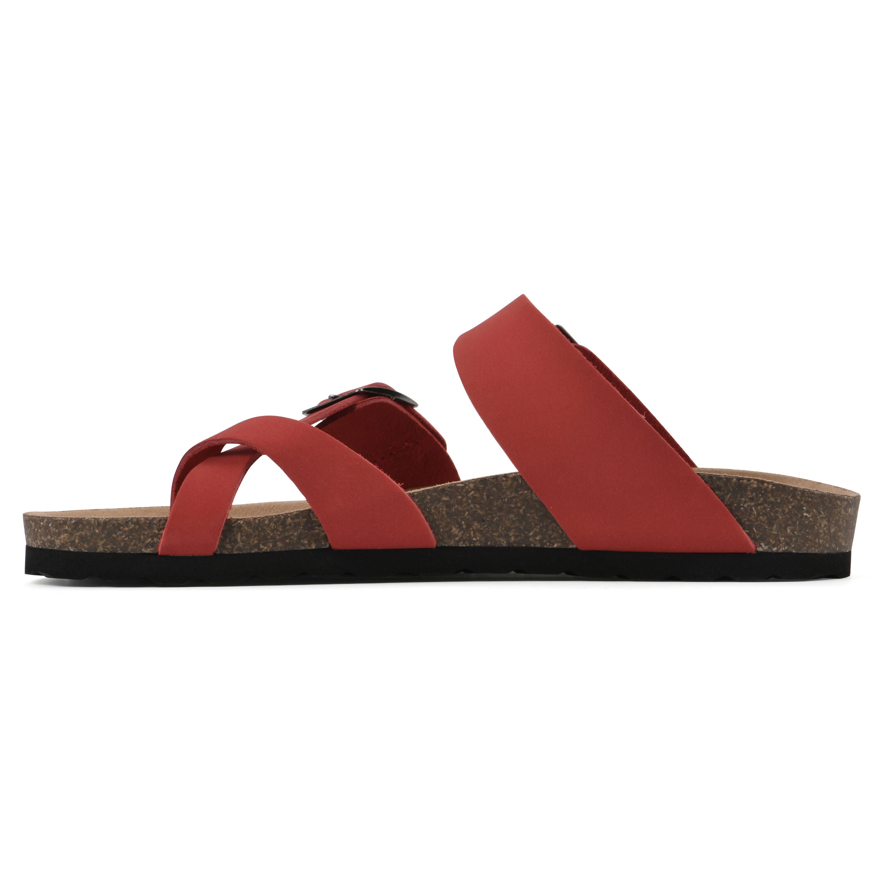 Gracie Footbed Sandal, RED LEATHER, alternate image number 3