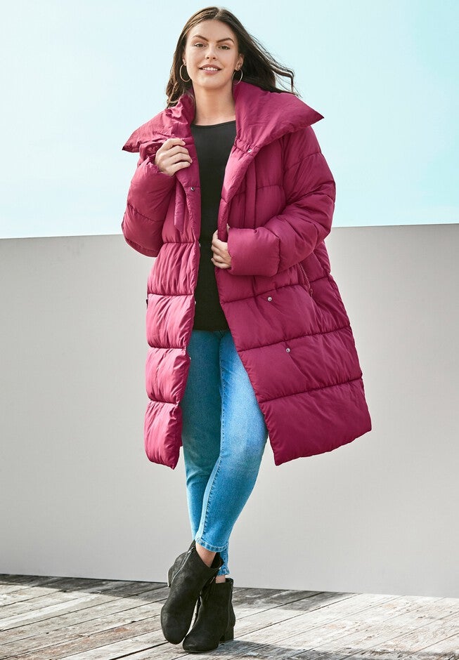 High Collar Puffer Coat, , alternate image number null