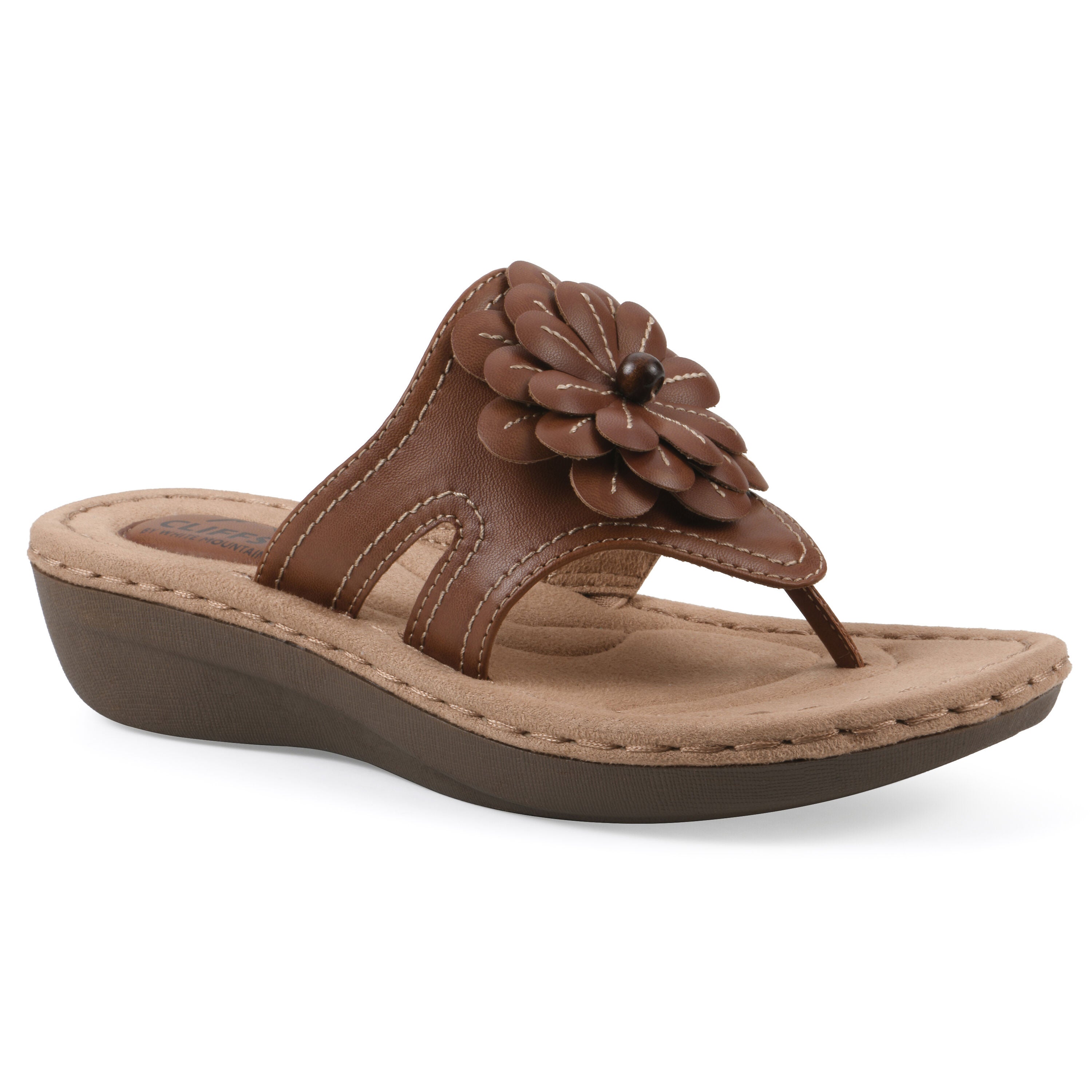 Cashlyn Floral Mini Wedge Sandal, TAN SMOOTH, hi-res image number 0
