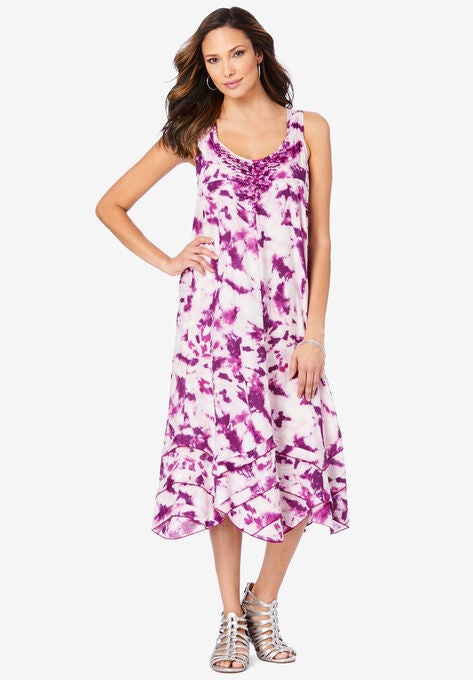 Tye-Dye Embellished Dress, PURPLE TIE DYE, hi-res image number null