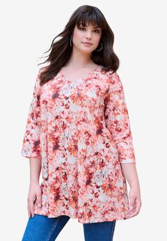 V-Neck Printed Tunic
