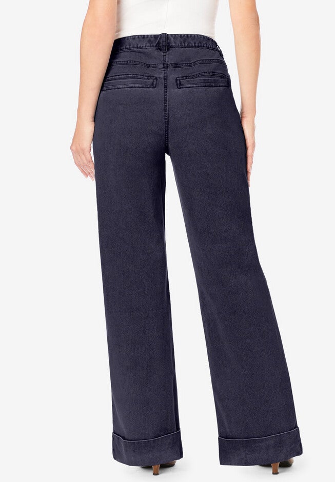 Invisible Stretch® Contour High-Waisted Wide-Leg Jean, , on-hover image number null