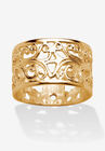 Yellow Gold-Plated Sterling Silver Scroll Design Band Ring (11Mm) Jewelry, GOLD, hi-res image number null