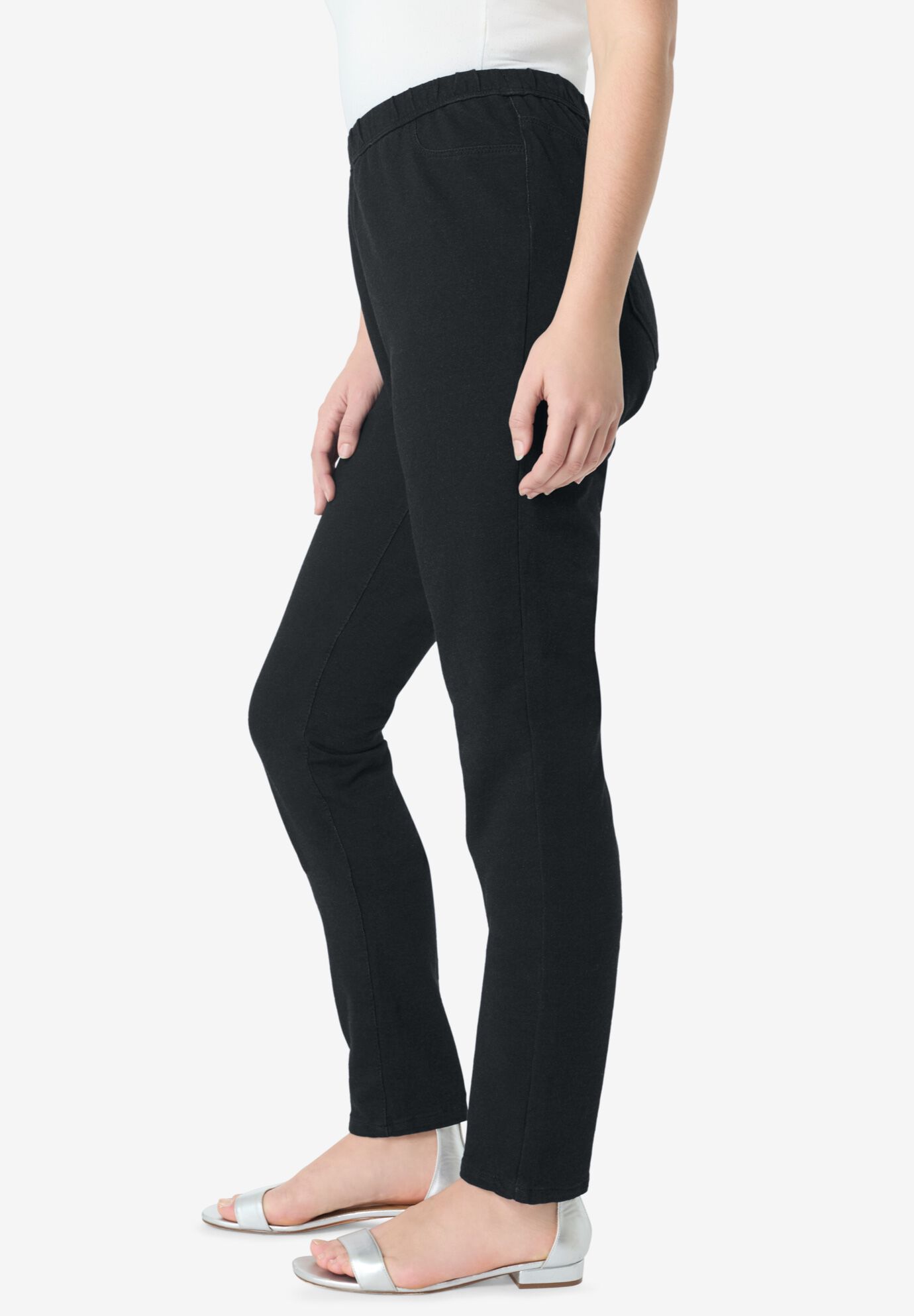 Knit Jean Jegging, BLACK, alternate image number 2