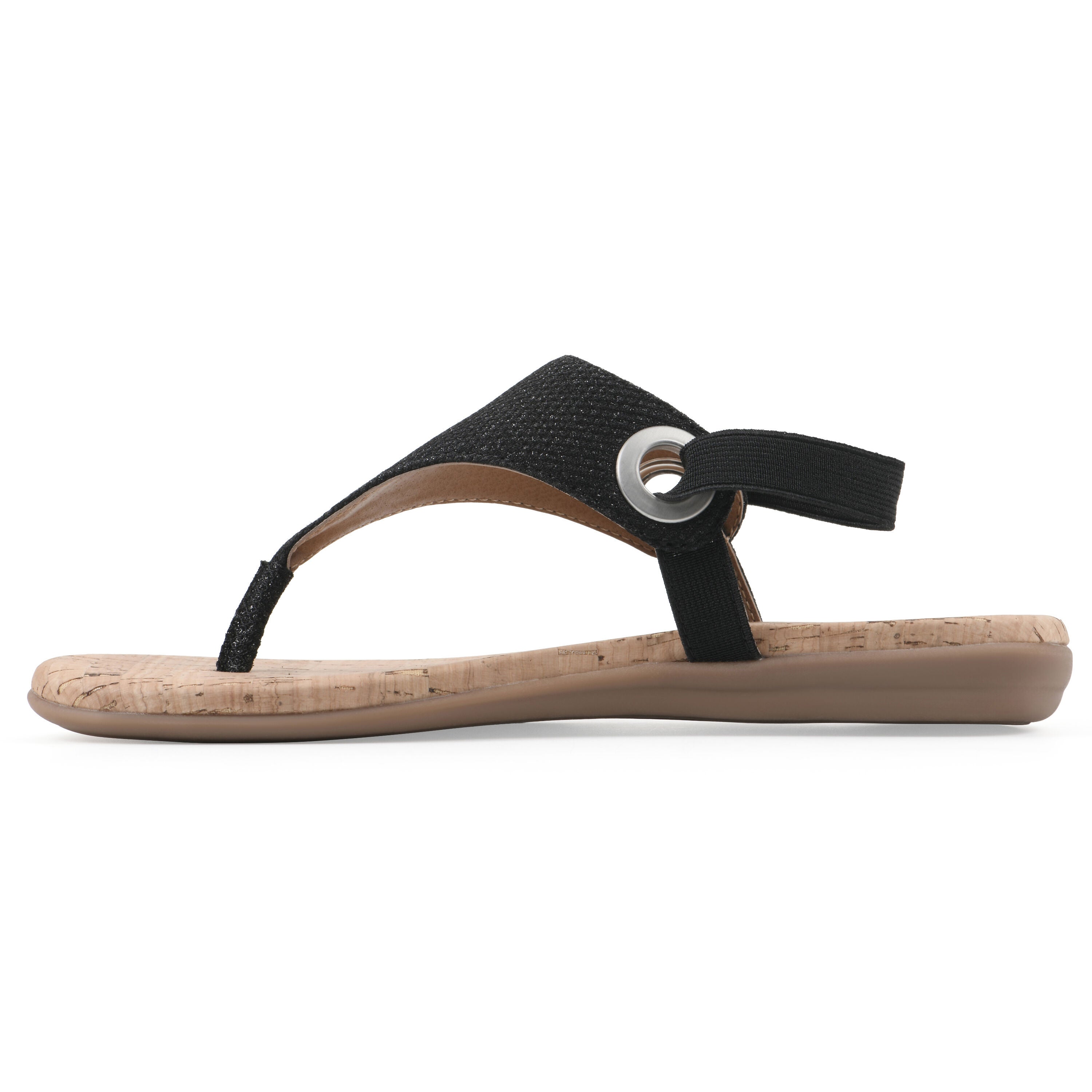 Lifeway Sling back sandal, BLACK GLITTER, alternate image number 3
