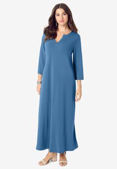 Ultrasmooth® Notch Neck Maxi Swing Dress
