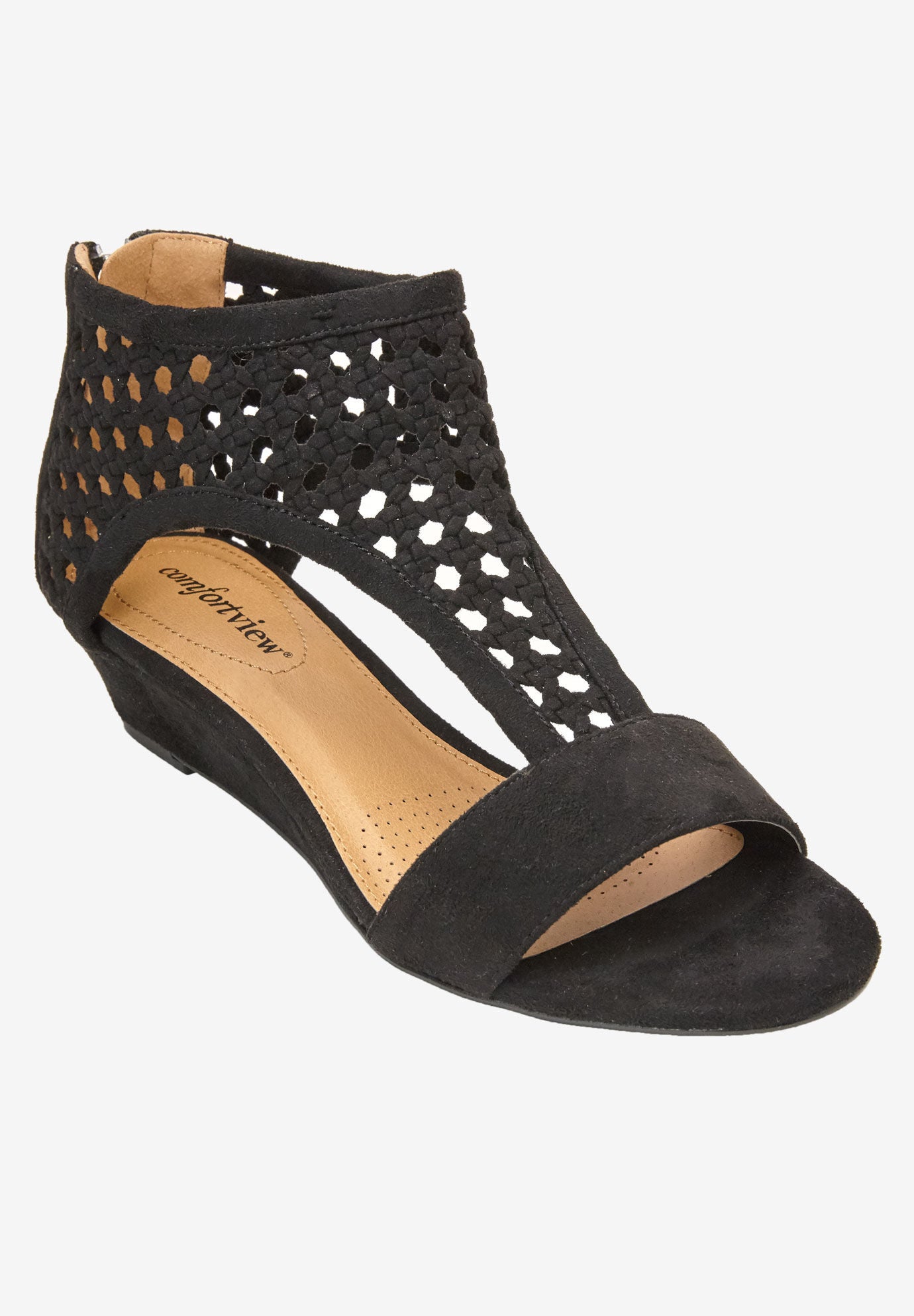 Gwen Sandals by Comfortview&reg;, BLACK, hi-res image number 0