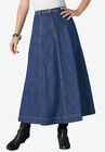 A-line Denim Maxi Skirt, MEDIUM WASH, hi-res image number null