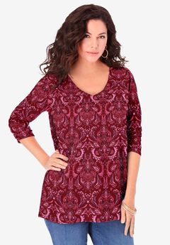 Plus Size Burgundy Shirts