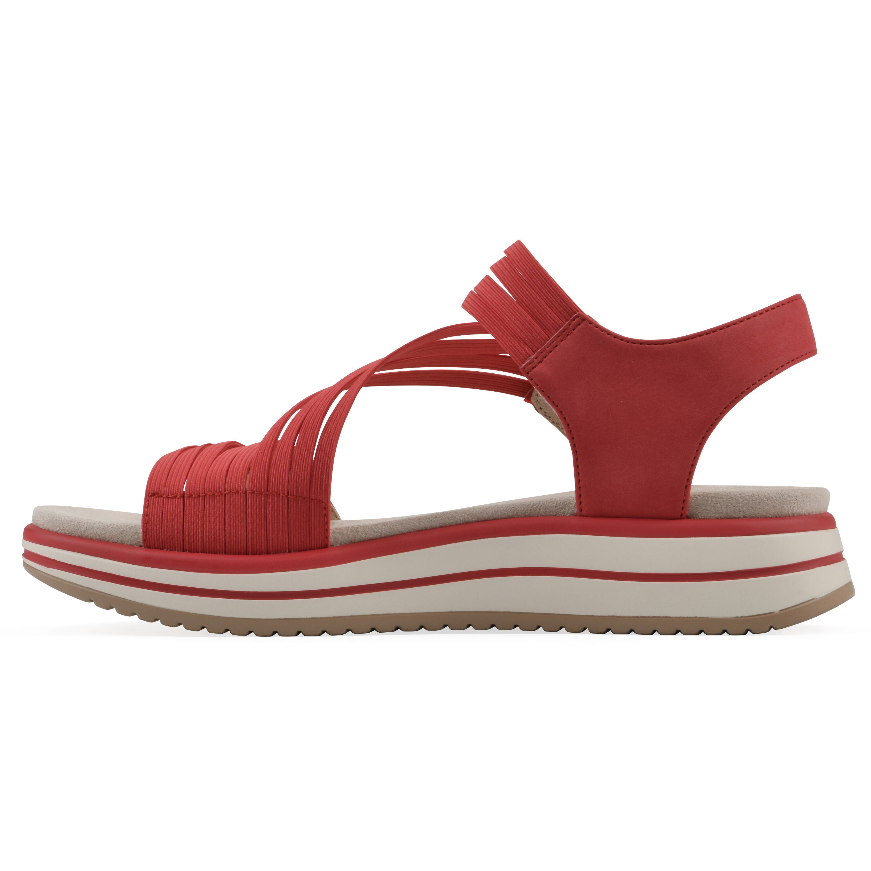 Hapford Athleisure Sandal, RED NUBUCK, alternate image number 3