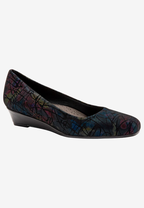 Lauren Leather Wedge by Trotters®, BLACK MULTI, hi-res image number null