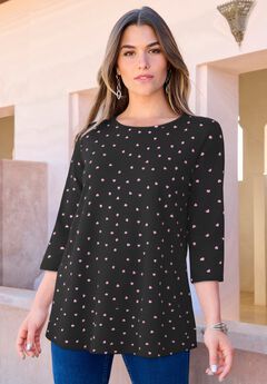 Plus Size Ultimate Three Quarter Sleeve Swing Tee