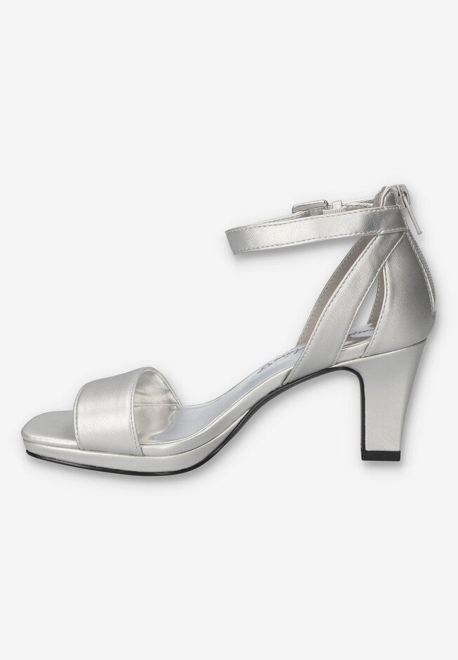 Ro Square Toe Heeled Sandal, SILVER, alternate image number null