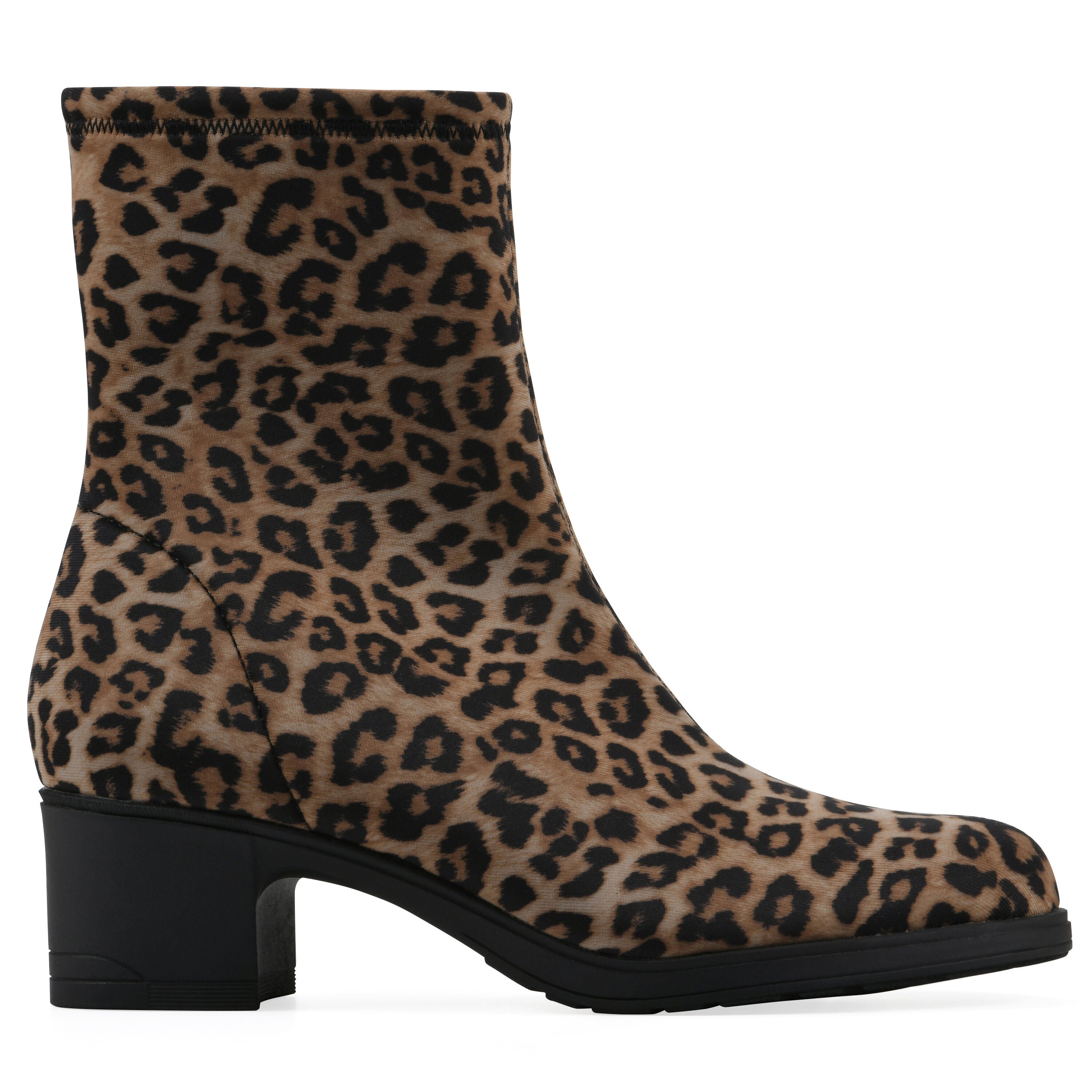 Huda Block Heel Bootie, TAN LEOPARD FABRIC, alternate image number 2