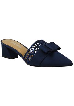 Navy Satin Pumps