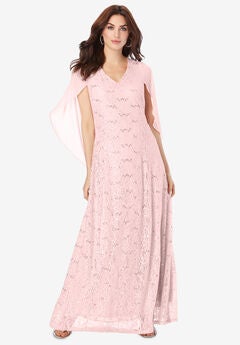 Lace Cape Gown