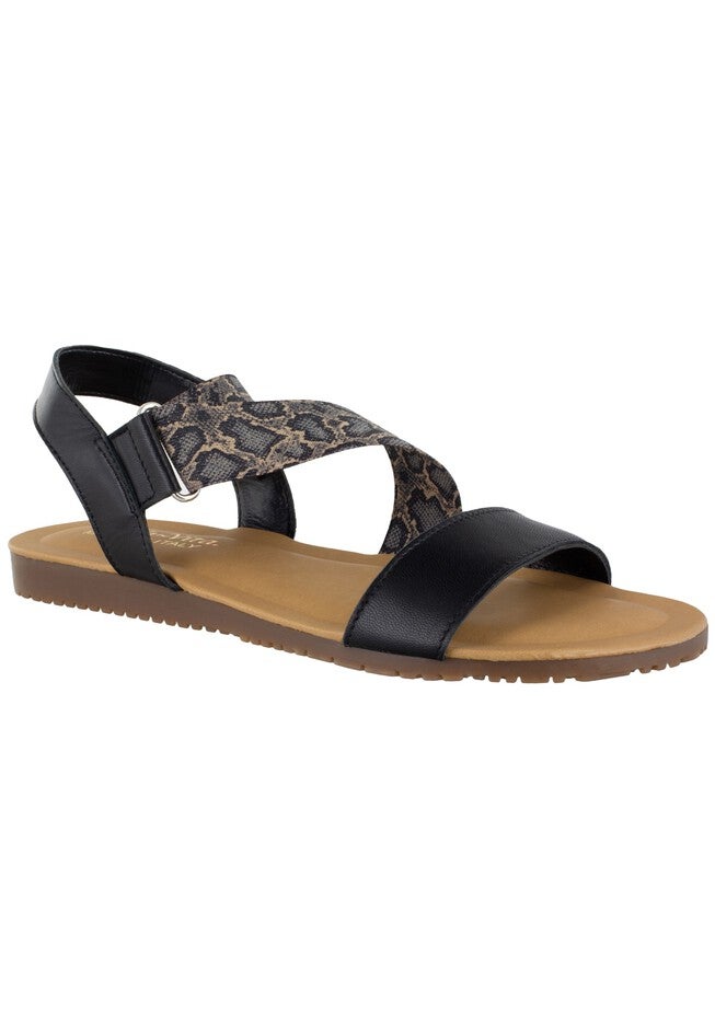 Nev-Italy Sandal , BLACK LEATHER BLACK, hi-res image number null