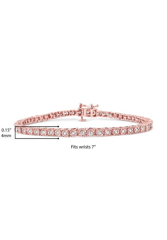 Silver 1.0 Cttw Miracle-Set Diamond Tennis Bracelet - 10 inches, , alternate image number 7