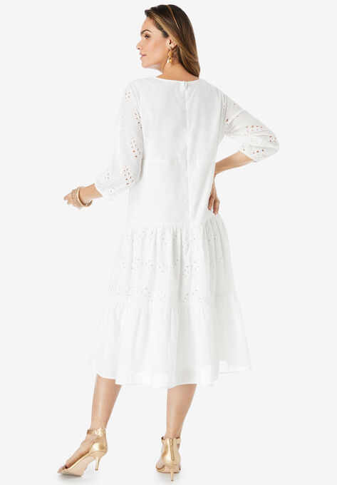 Eyelet Ruffle Dress, , on-hover image number null