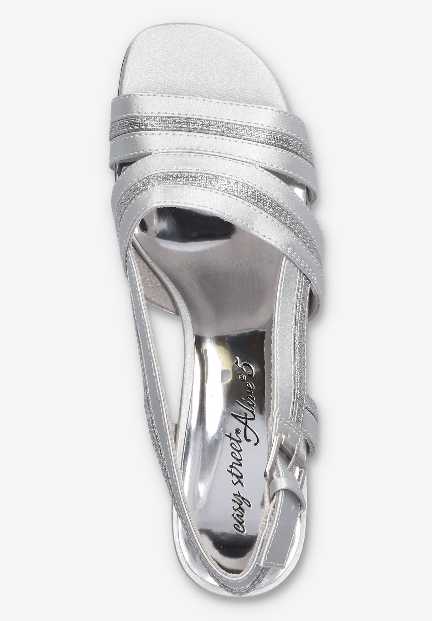 Meghan Slingback Heeled Sandal, SILVER SATIN, alternate image number 6
