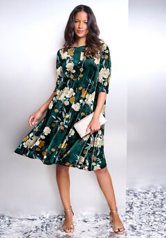 Velour Swing Drape Dress