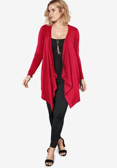 Plus Size Lightweight Handkerchief Hem Cardigan Sweater