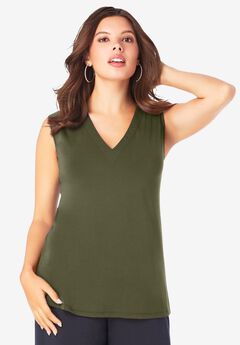Ultrasmooth® Fabric V Neck Tank