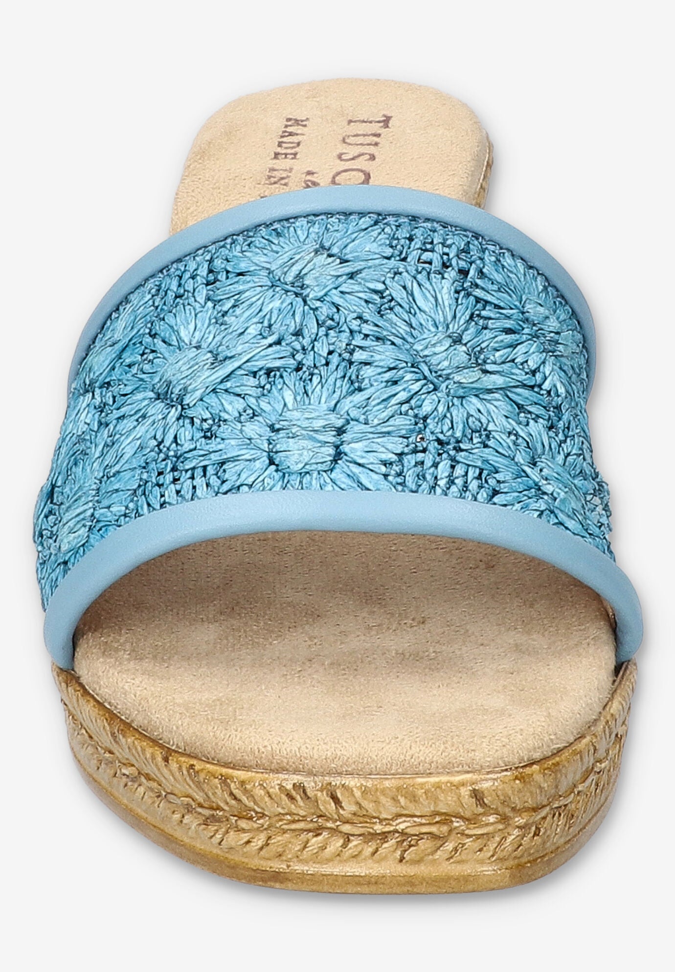 Ricci Wedge Sandal, DENIM RAFFIA FLOWER, alternate image number 2