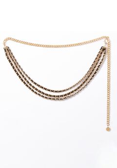 Faux Leather Gold Chain Belt