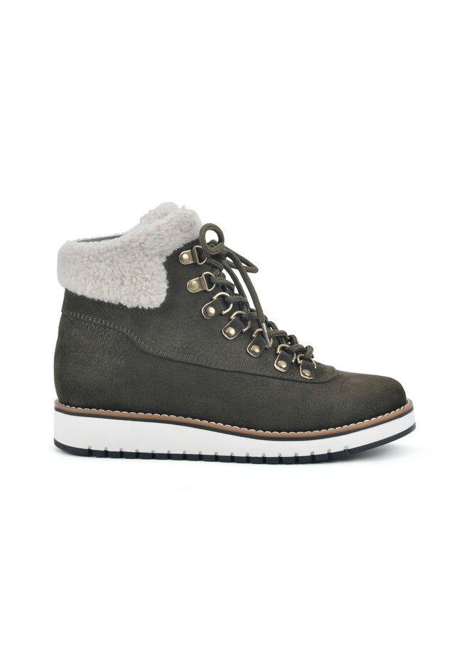 White Mountain Cozy Lace-Up Hiker Bootie, , alternate image number null