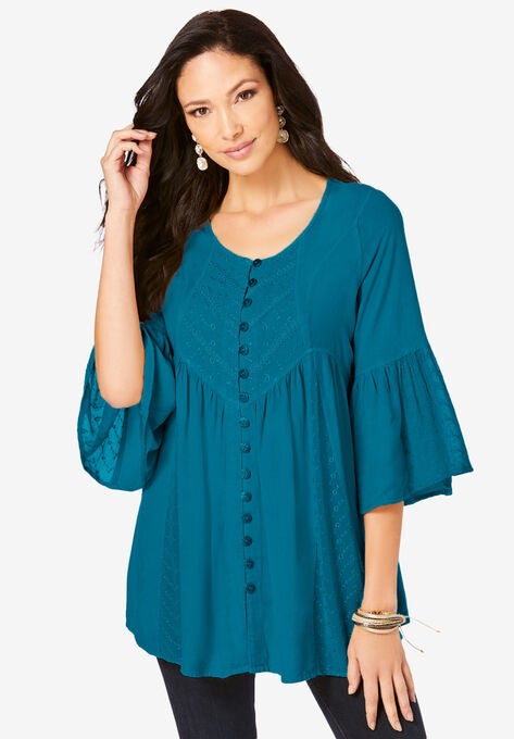 Taylor Acid Wash Big Shirt, DEEP TEAL, hi-res image number null