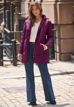 Leather Trimmed Nylon Jacket