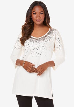 Three-Quarter Sleeve Embellished Tunic