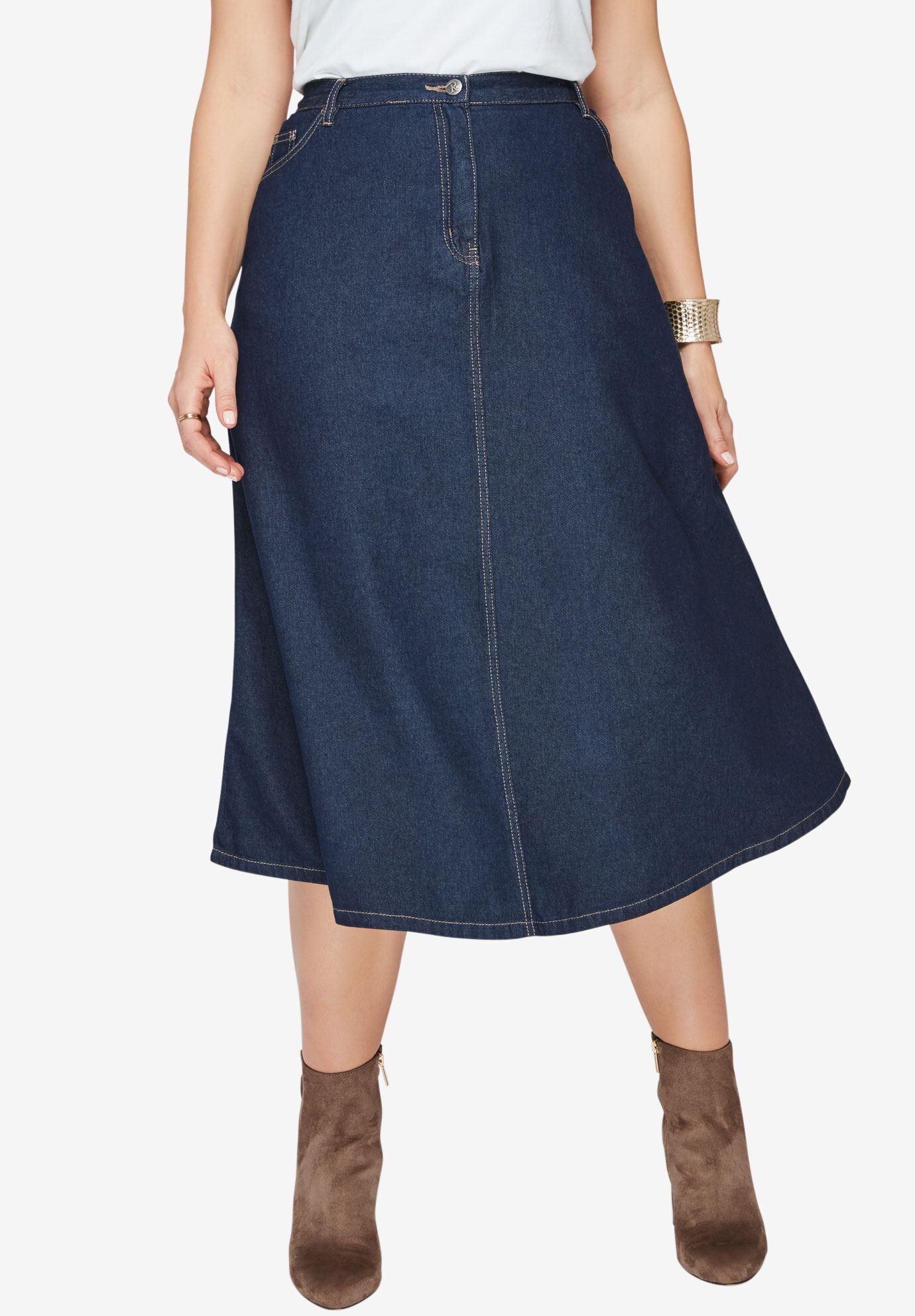 denim a line skirt plus size skirts roamans a line skirts plus size