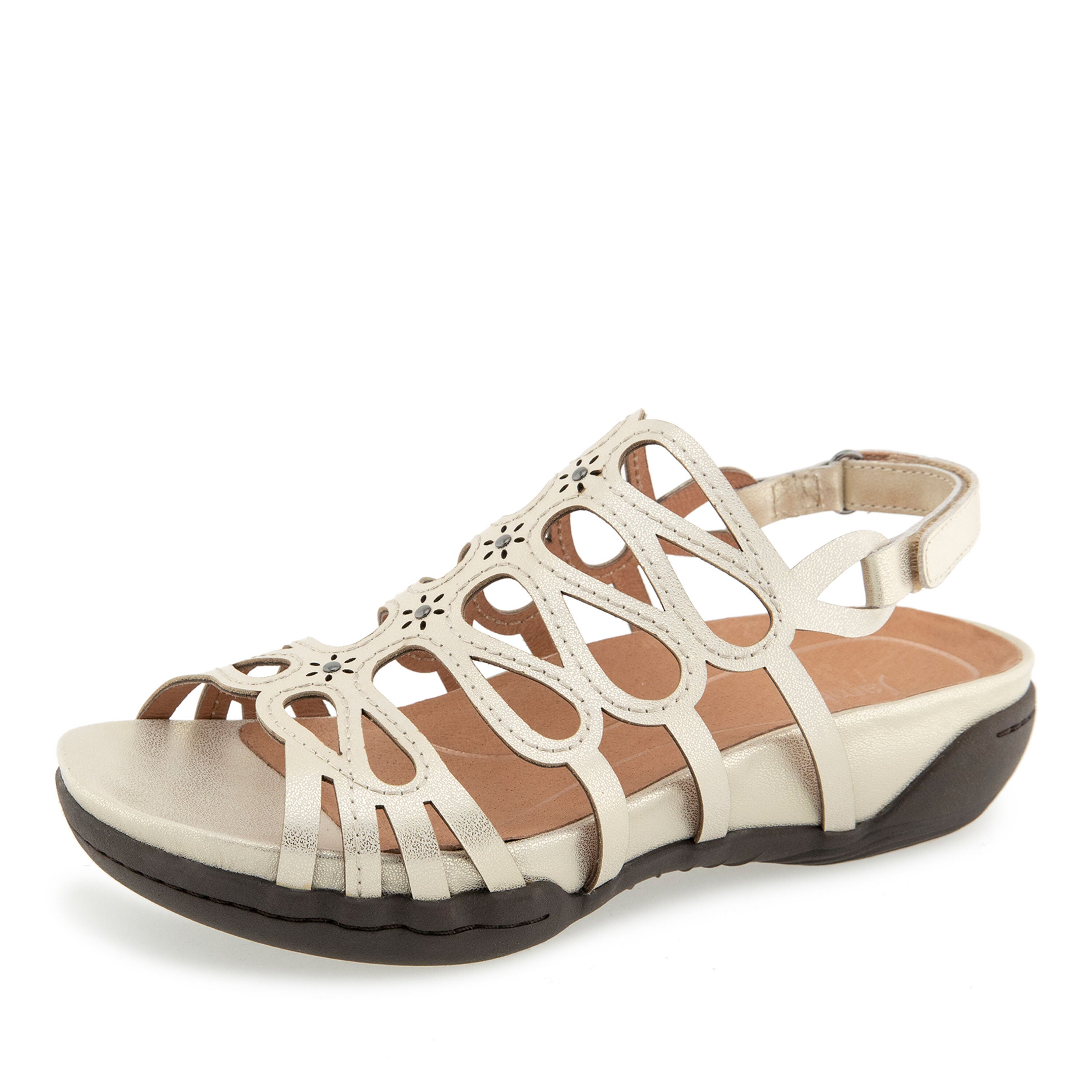 Miriam Casual Flat Sandal, BRUSHED GOLD, alternate image number 6