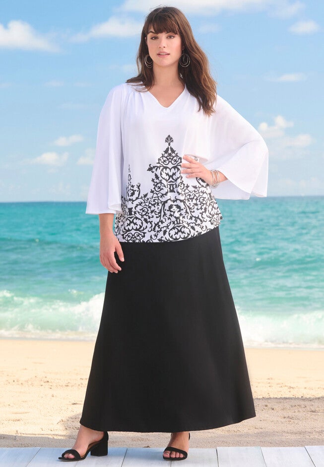 Flutter-Sleeve Ultrasmooth® Fabric Top, , alternate image number null