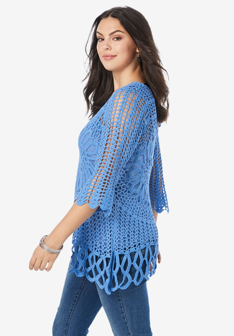 Starburst Crochet Sweater, , alternate image number null