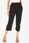 Soft Knit Capri Pant, BLACK, hi-res image number null