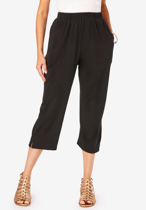 Soft Knit Capri Pant, BLACK, hi-res image number null