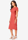 Lace Sheath Dress with Flutter Sleeves, , alternate image number null