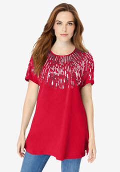 Rhinestone Embellished Tops