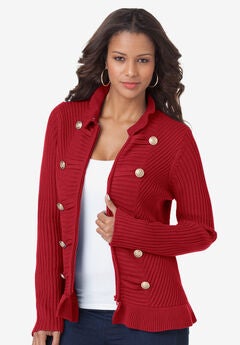 Military Cardigan Sweater
