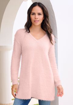 Eyelash V Neck Sweater