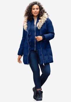 Asymmetrical Double Layer Puffer Coat