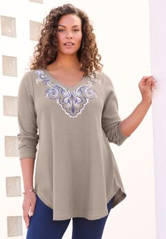 V Neck Thermal Swing Tunic