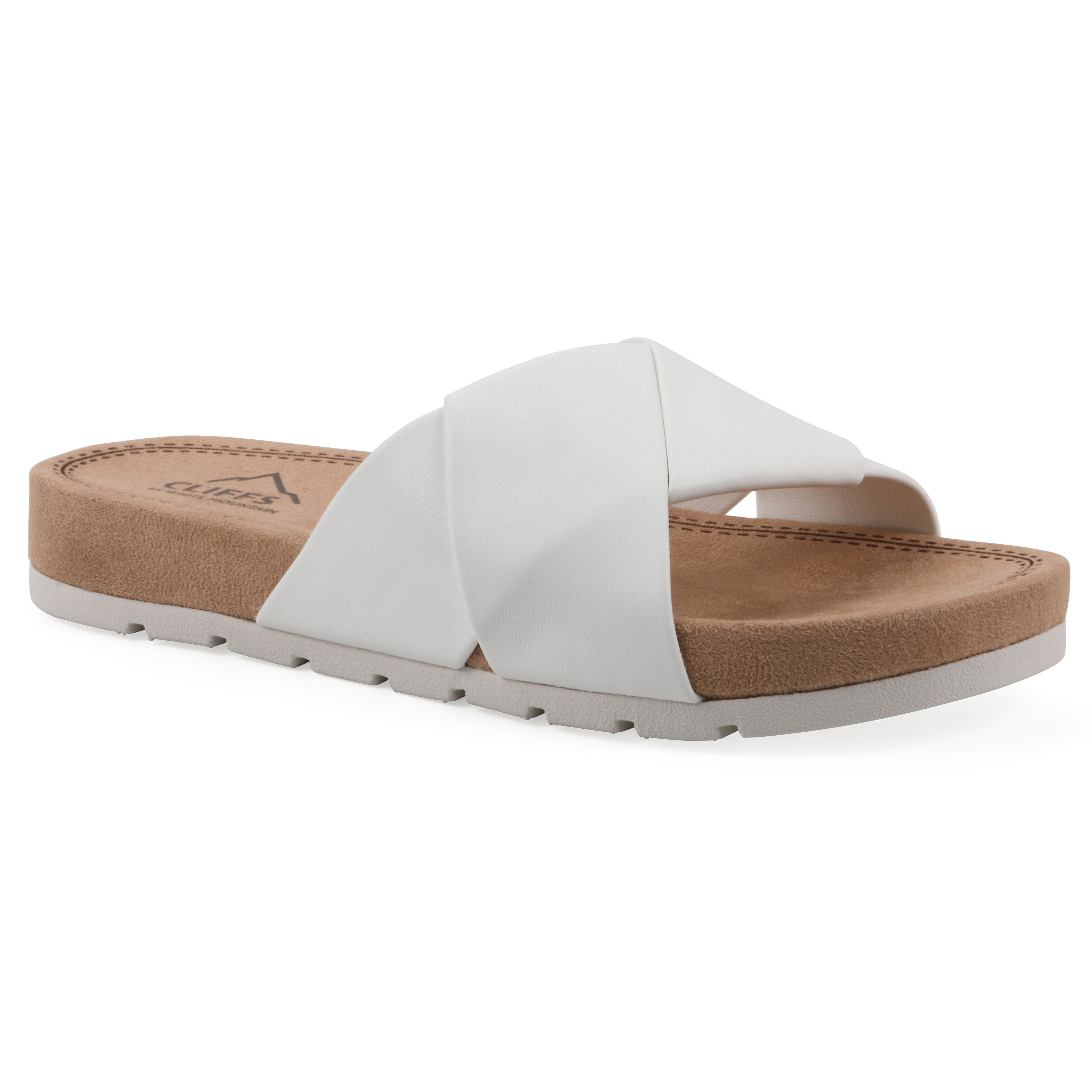 Tincie Slide Sandal, WHITE SMOOTH, hi-res image number 0