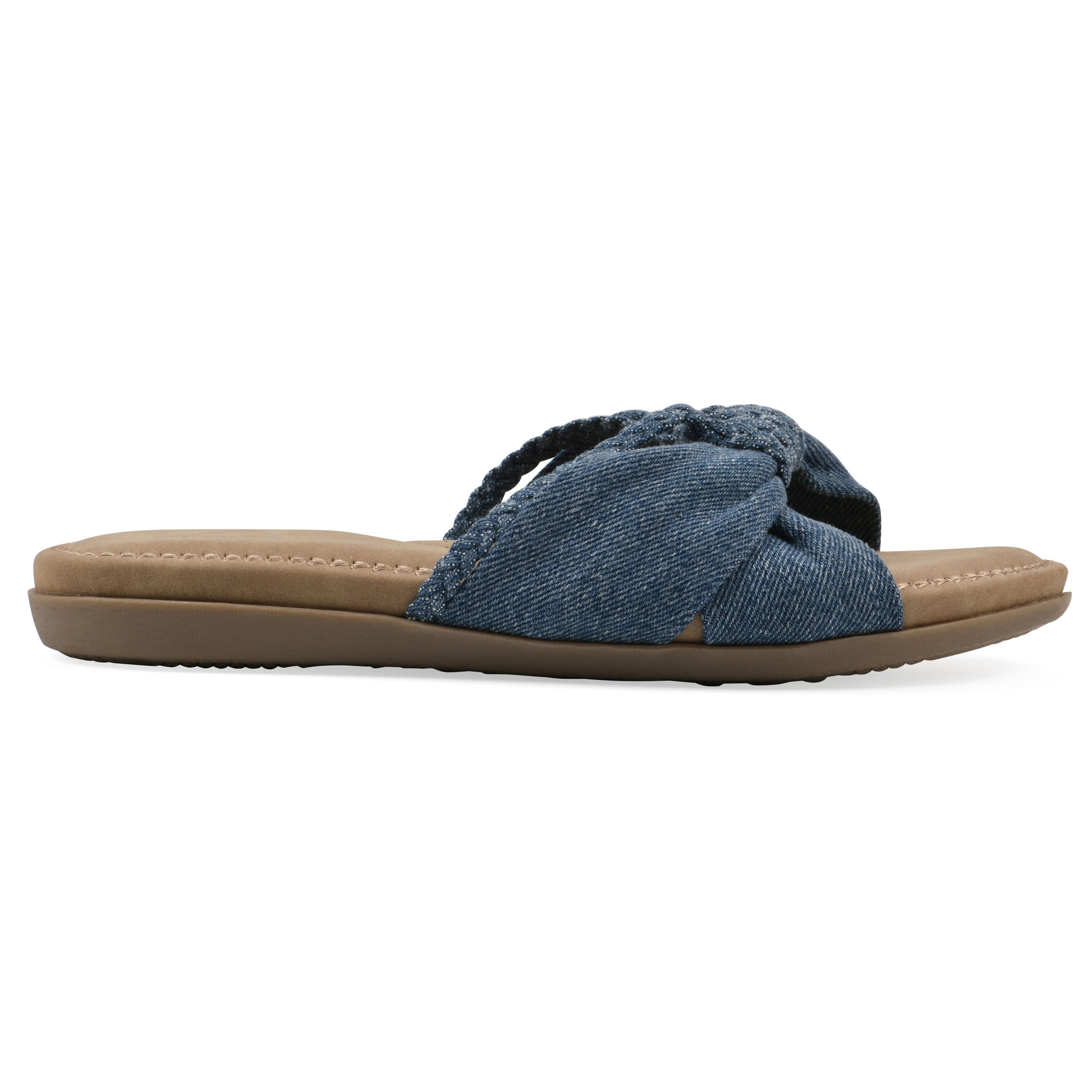 Fasha Slide Sandal, BLUE DENIM FABRIC, alternate image number 2