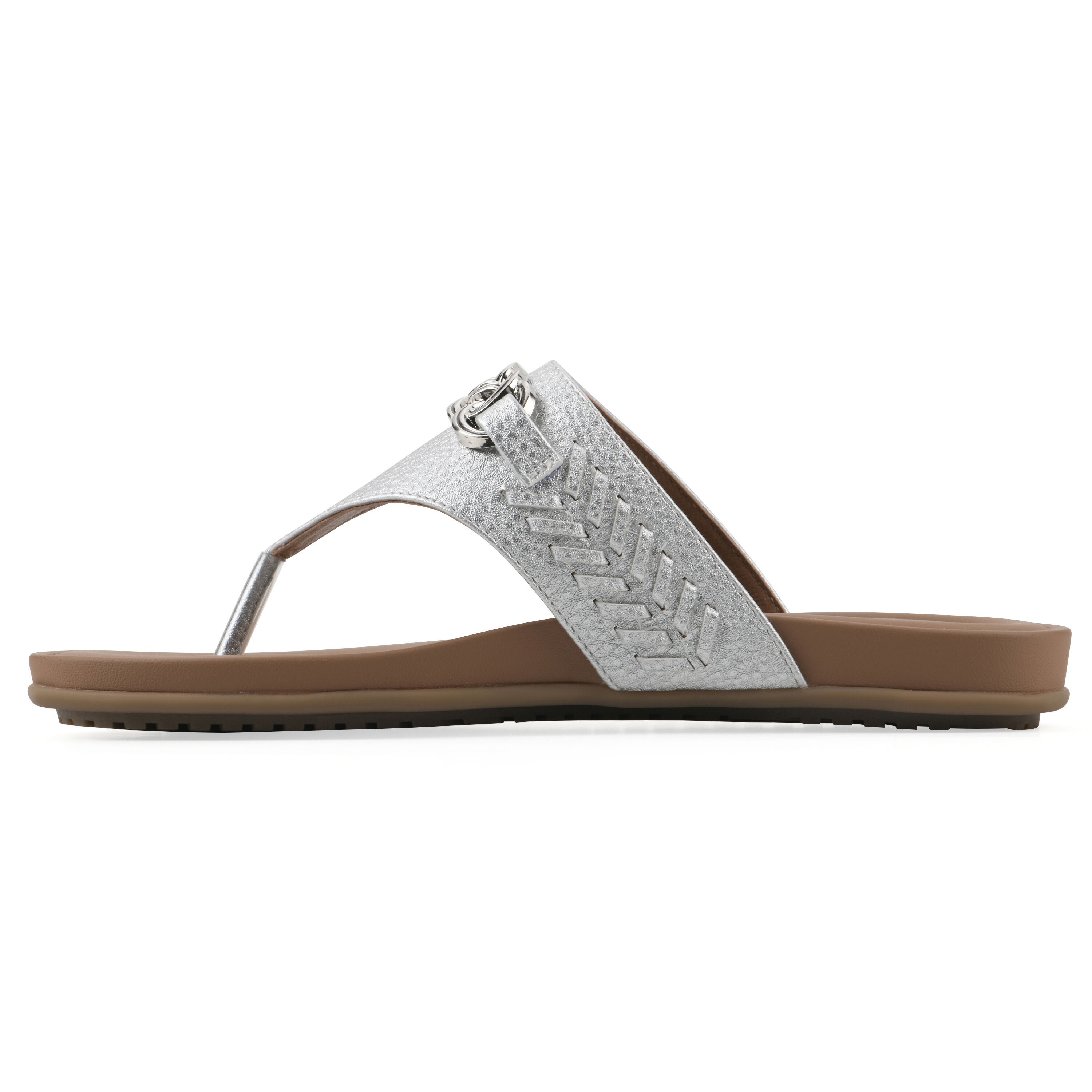 Aladdin Thong Sandal, SILVER SMOOTH, alternate image number 3