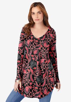 V Neck Thermal Swing Tunic
