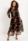 Tiered Lorelai Maxi Dress, BLACK BLURRY FLORAL, hi-res image number null